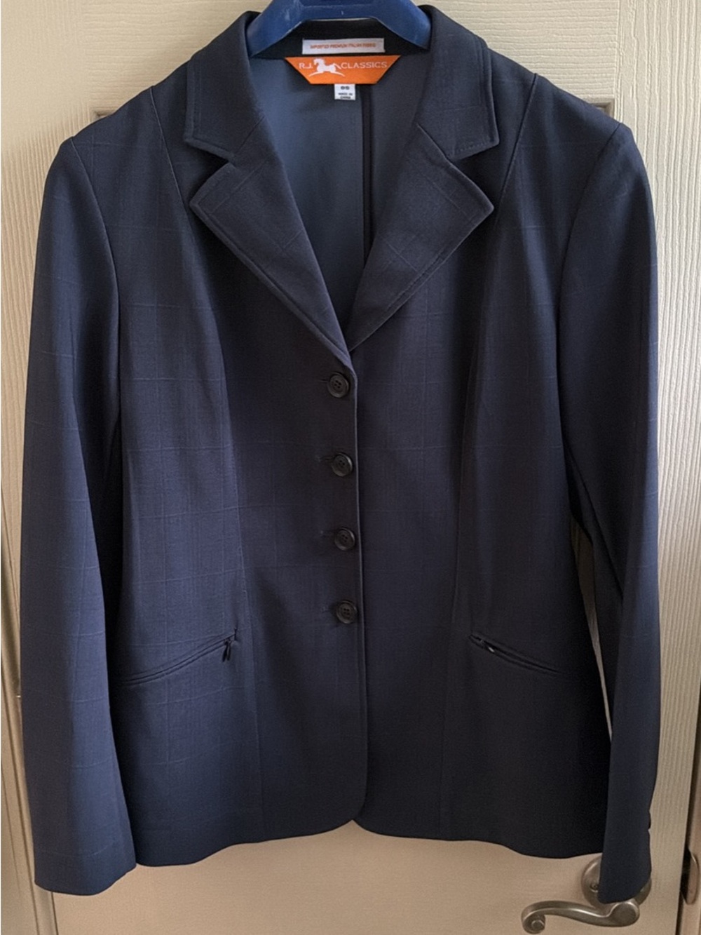 RJ Classics Orange Label Navy Windowpane Victory Show jacket 8s